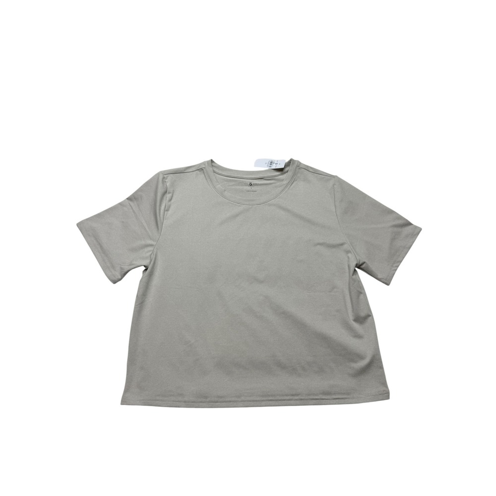 Lou & Grey Brushedsoft Short Sleeve Crew Neck Top Light Olive Green XL NWT
